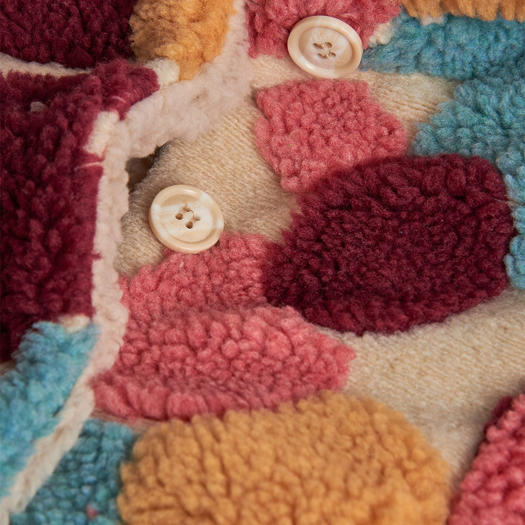 Abrigo paño redondeles mini niña