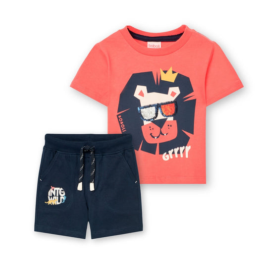 Conjunto león playera con short para mini niño
