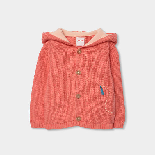 Suéter coral con capucha bebé niño
