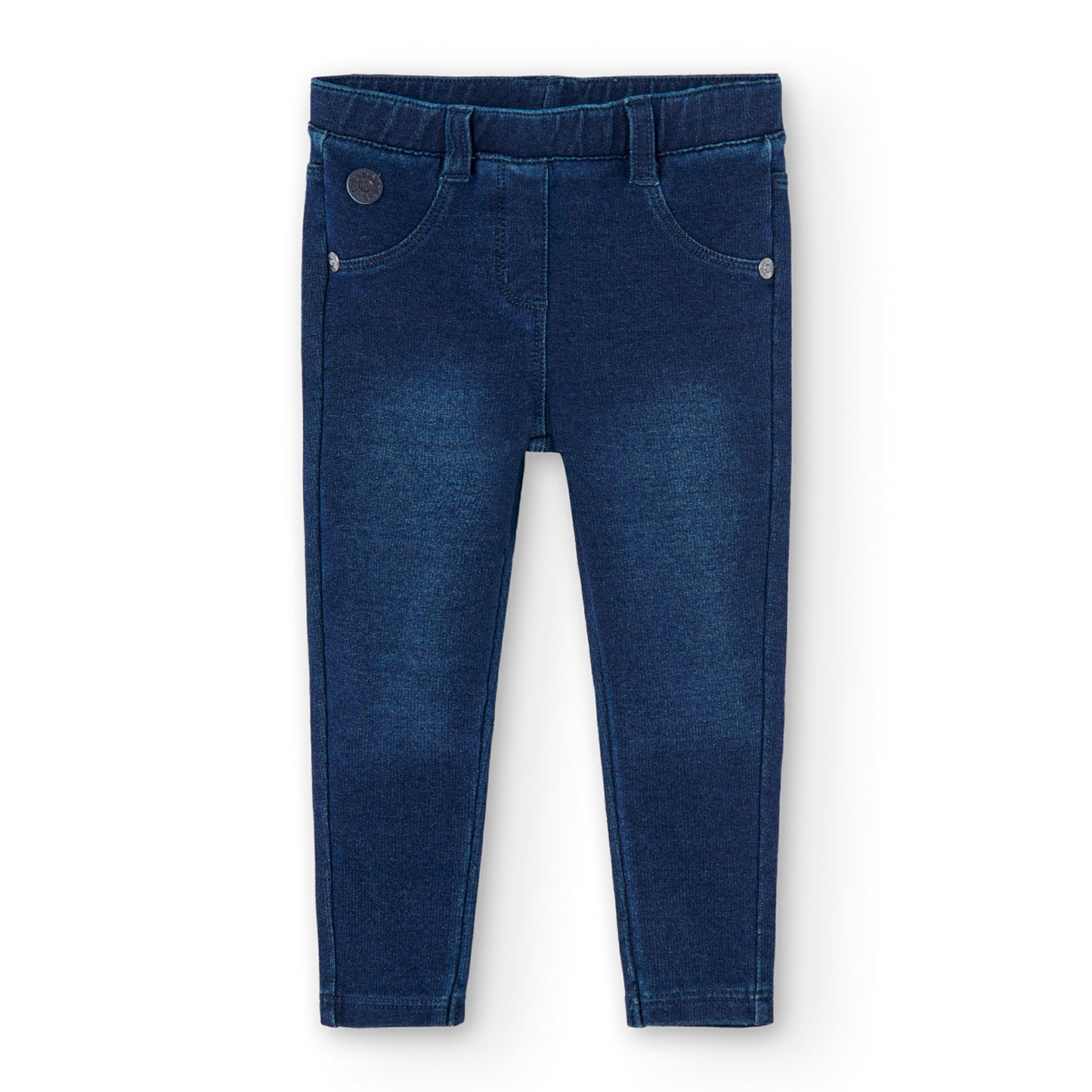Pantalón felpa denim stretch azul marino mini niña