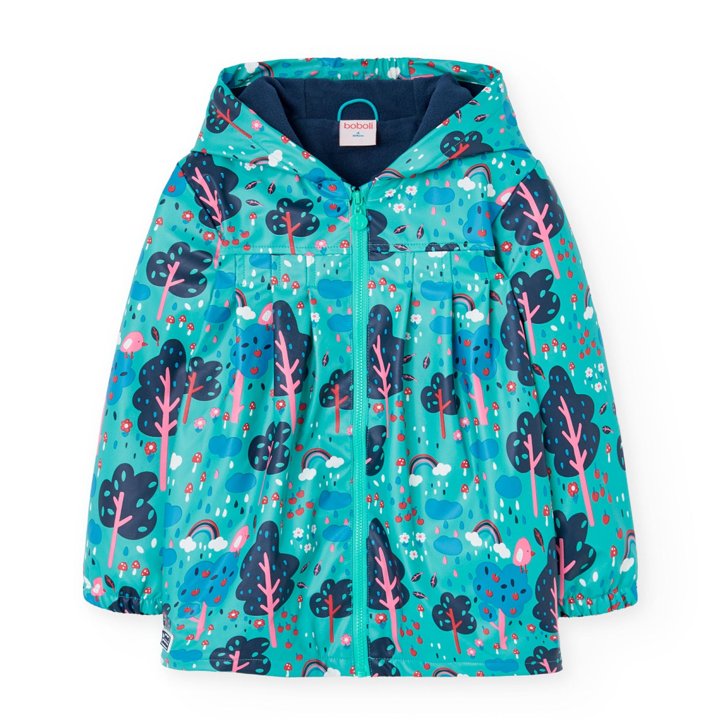 Impermeable afelpado azul mini niña