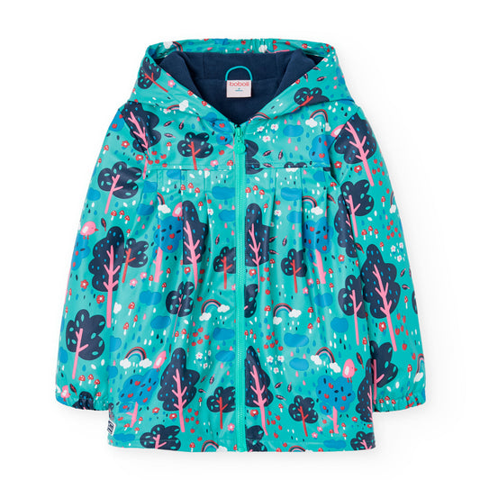 Impermeable afelpado azul mini niña