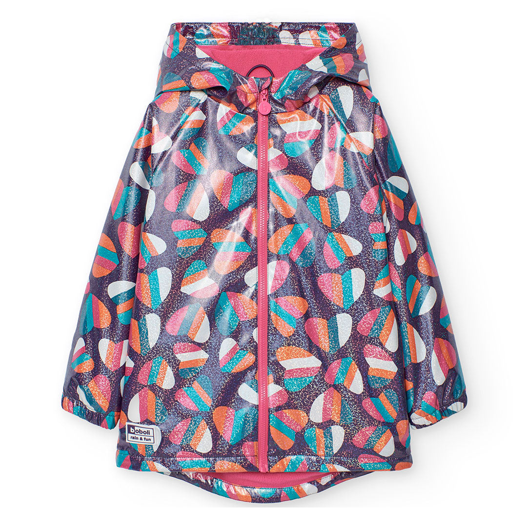 Impermeable afelpado corazones mini niña