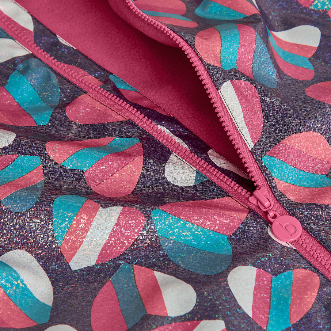 Impermeable afelpado corazones mini niña