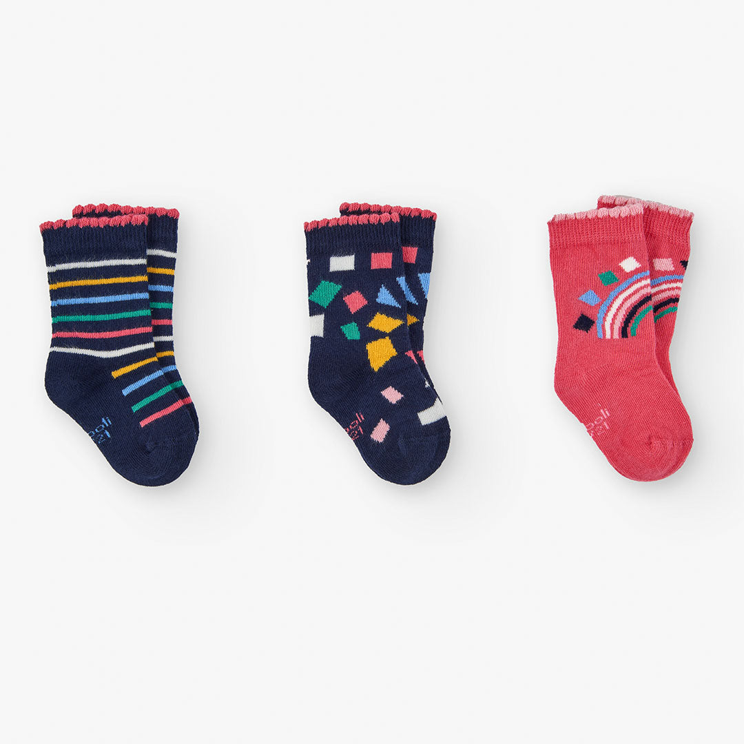 Pack calcetines azul/rosa para mini niña