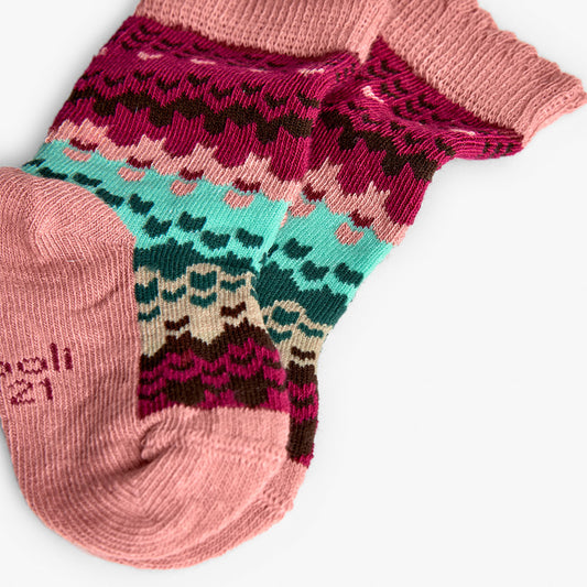 Pack calcetines verde/rosa para mini niña
