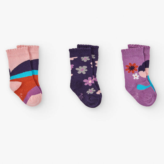 Pack calcetines lila/rosa para mini niña