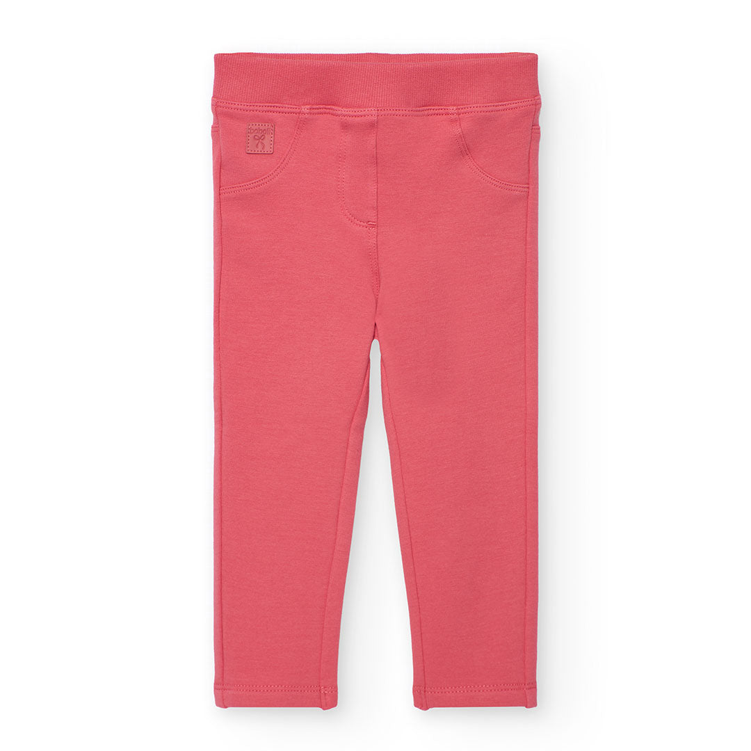 Conjunto blusa con pantalón de felpa rosa mini niña