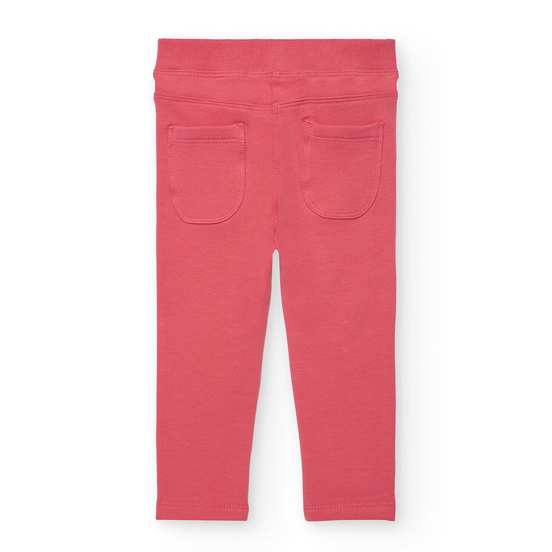 Conjunto blusa con pantalón de felpa rosa mini niña