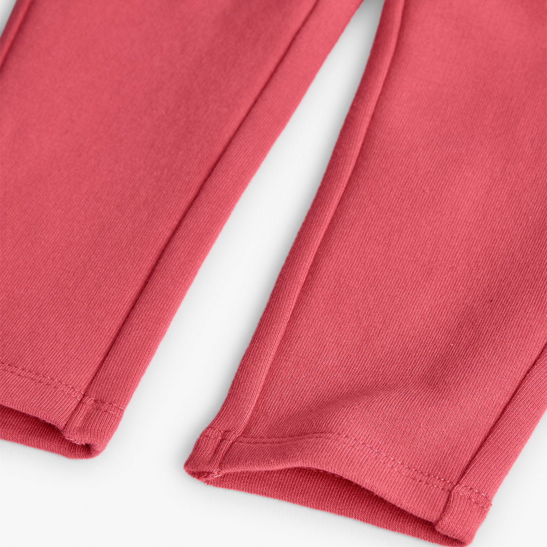 Conjunto blusa con pantalón de felpa rosa mini niña