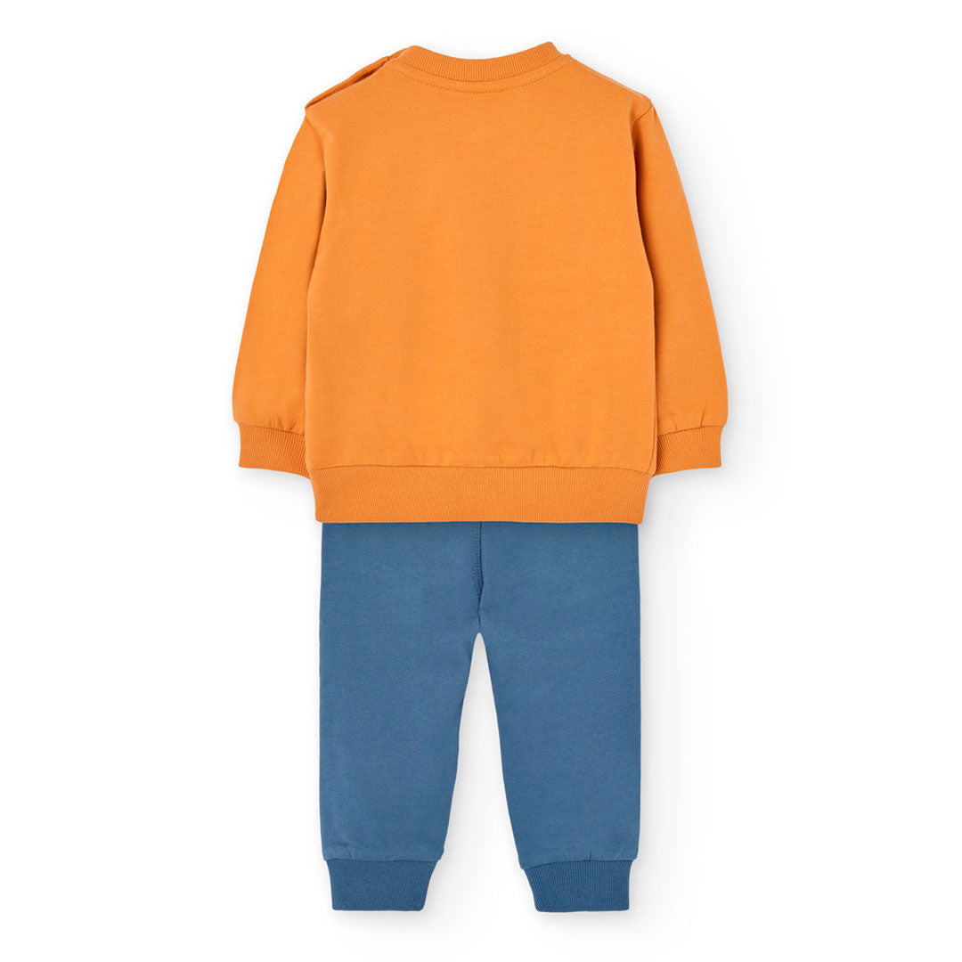 Conjunto de pants con sudadera amarilla mini niño