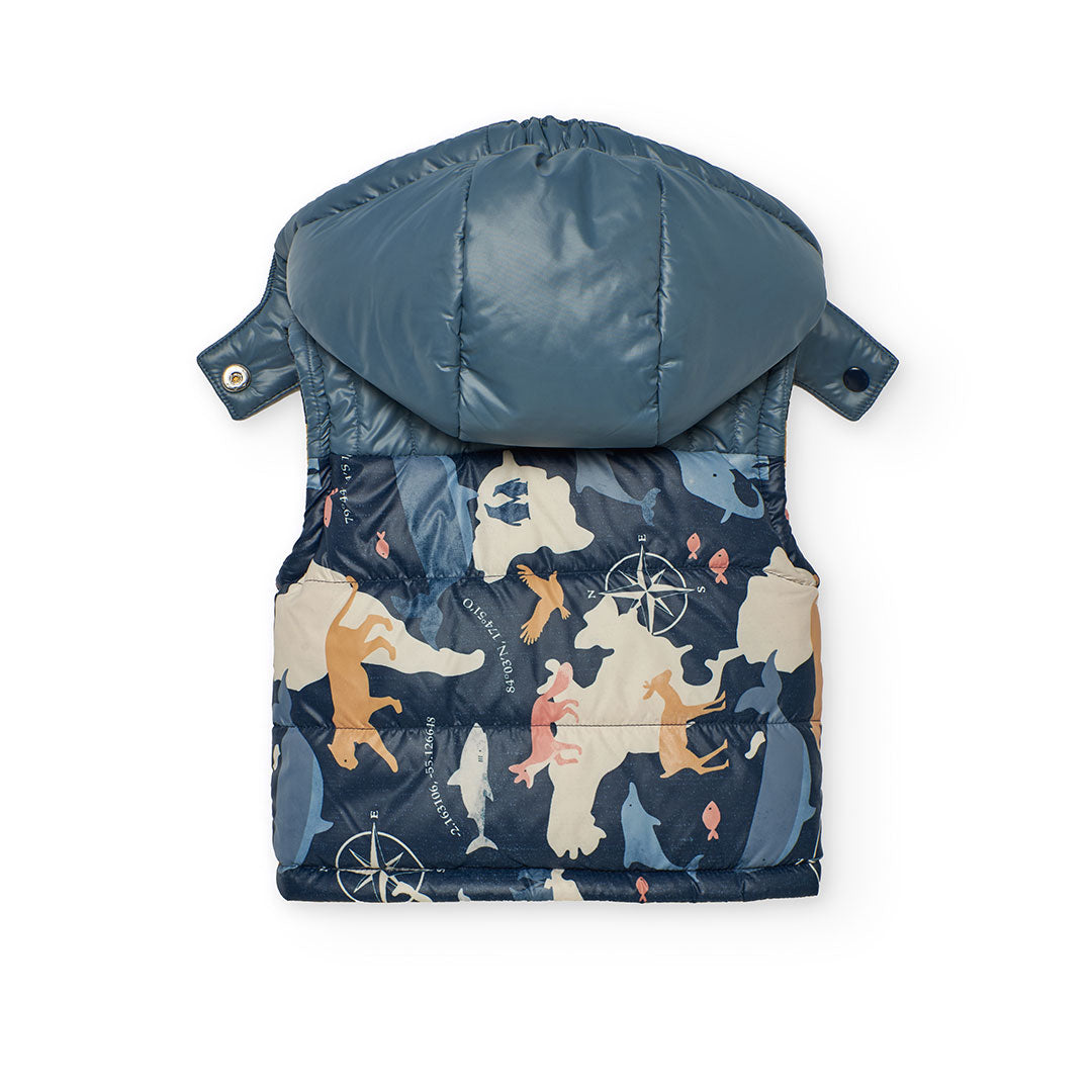 Chaleco reversible animales mini niño