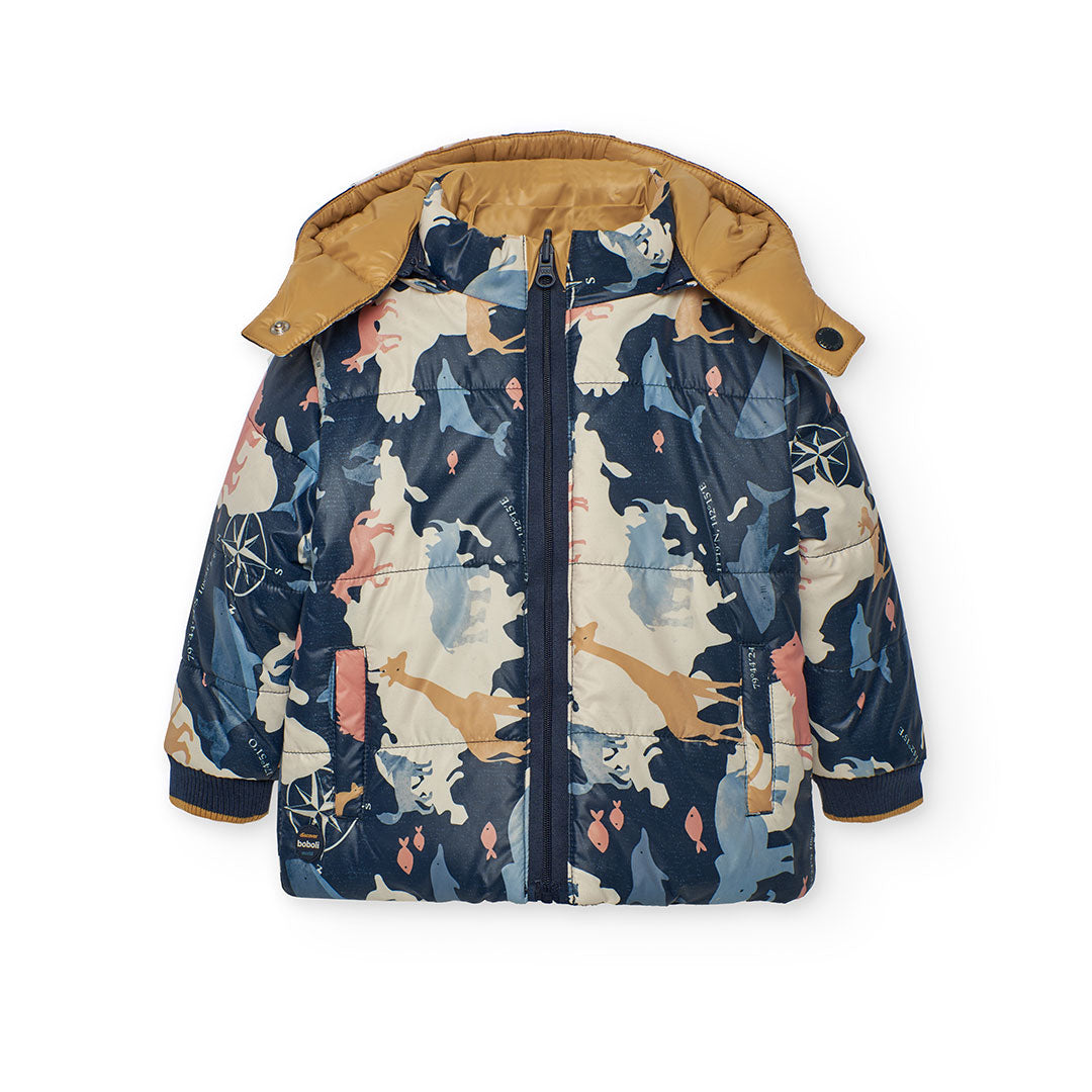 Chamarra reversible animales mini niño