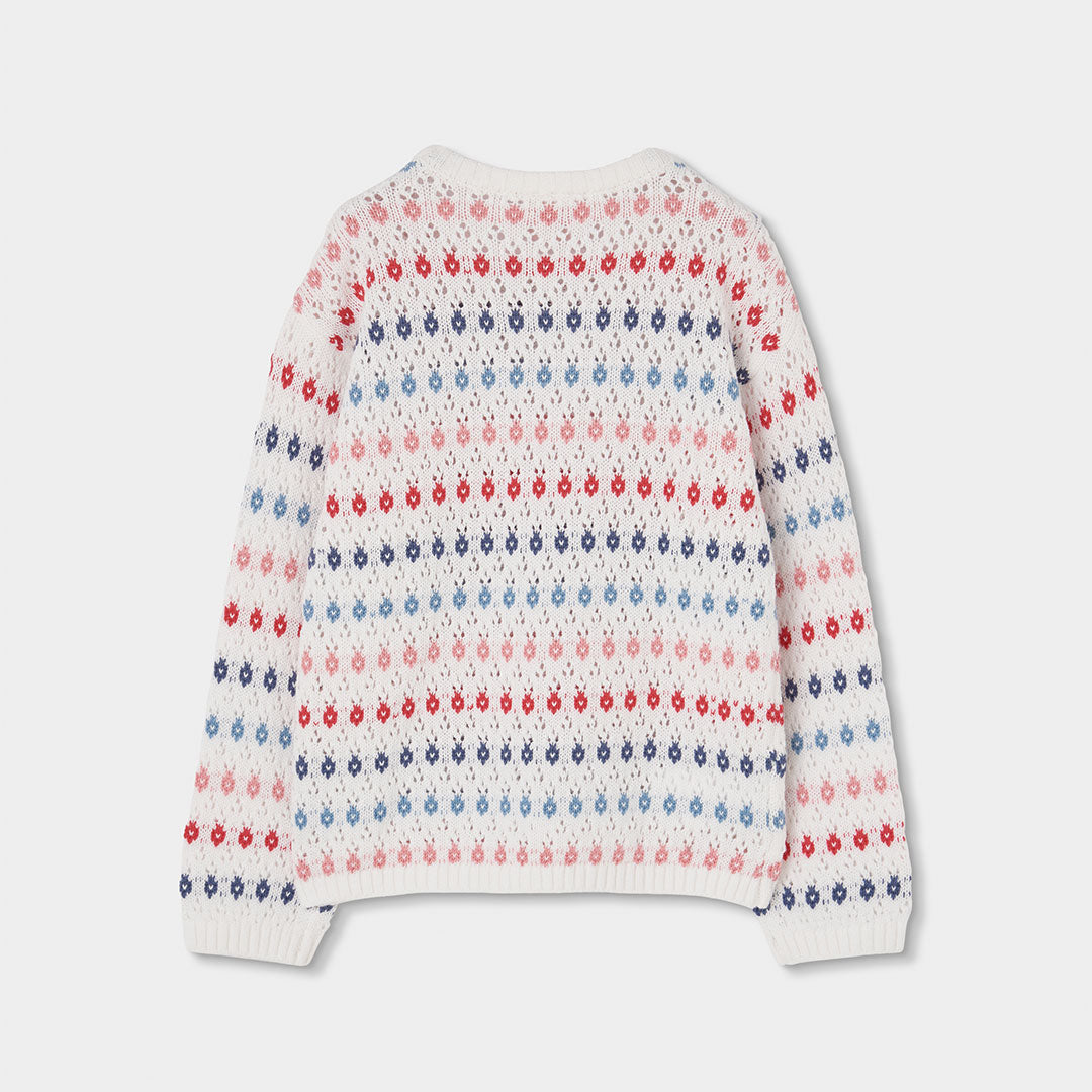 Suéter blanco colores mini niña