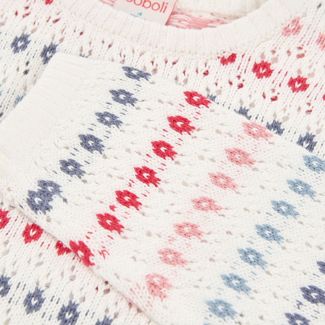 Suéter blanco colores mini niña