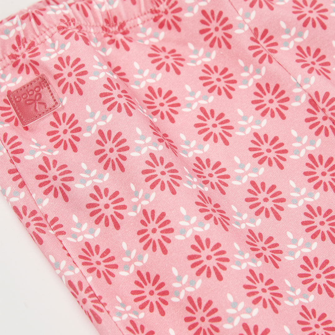Conjunto coral niña flores blusa con leggings mini niña