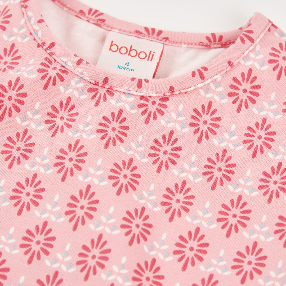 Vestido coral estampado geométrico mini niña