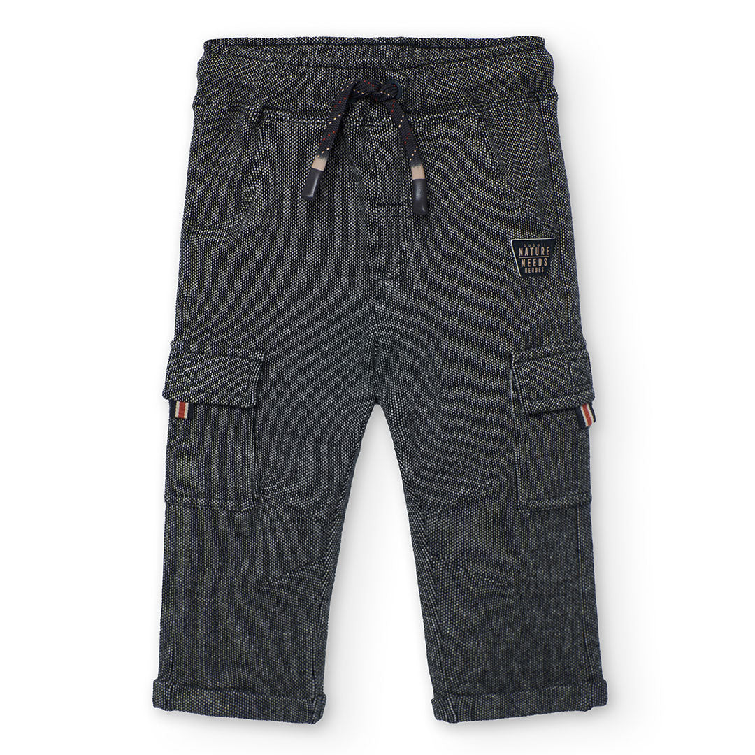 Pantalón punto fantasía gris mini niño