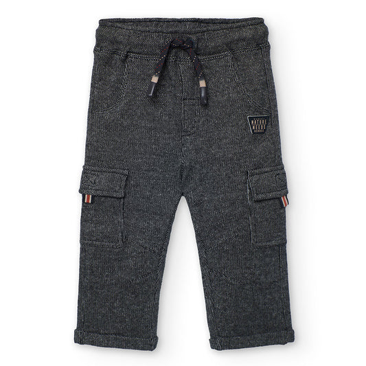 Pantalón punto fantasía gris mini niño