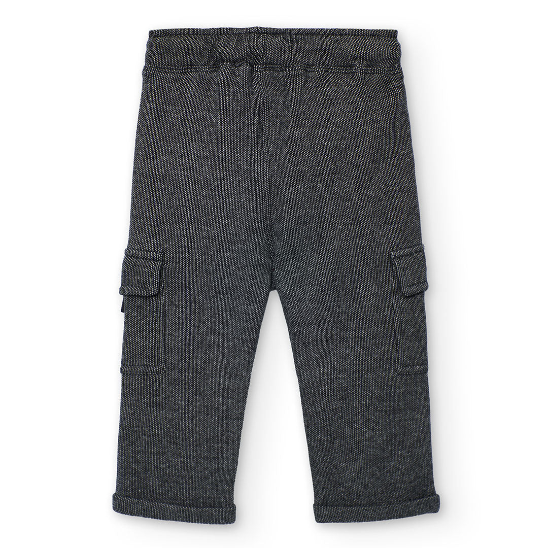 Pantalón punto fantasía gris mini niño