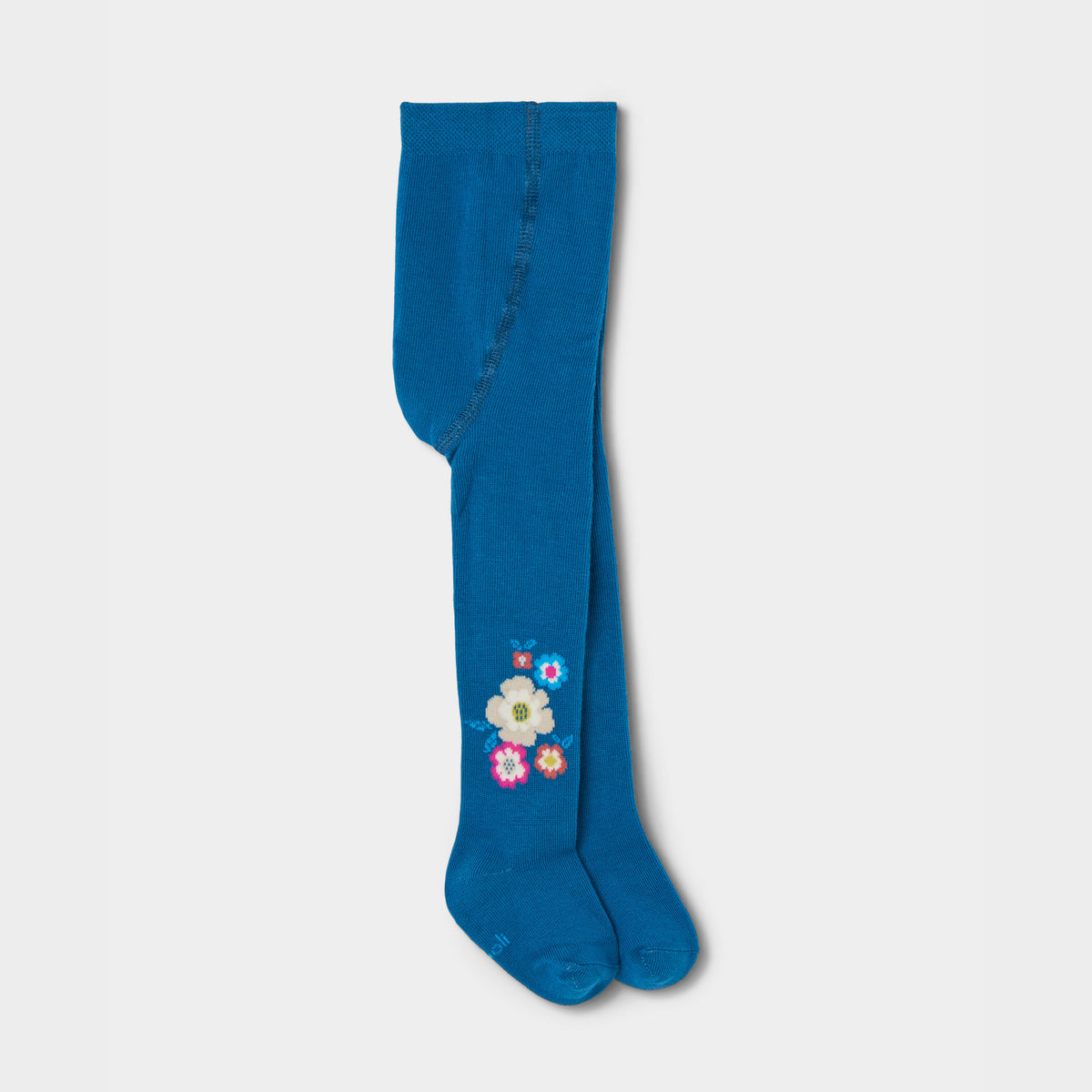Vestido felpa azul combinado con mallas mini niña