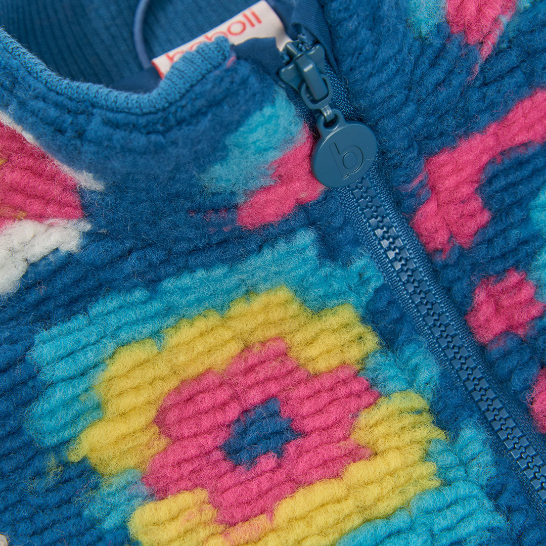 Chamarra jacquard azul mozaicos mini niña