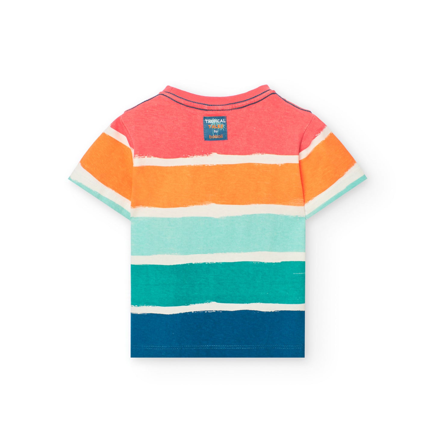 Playera rayas multicolor para mini niño