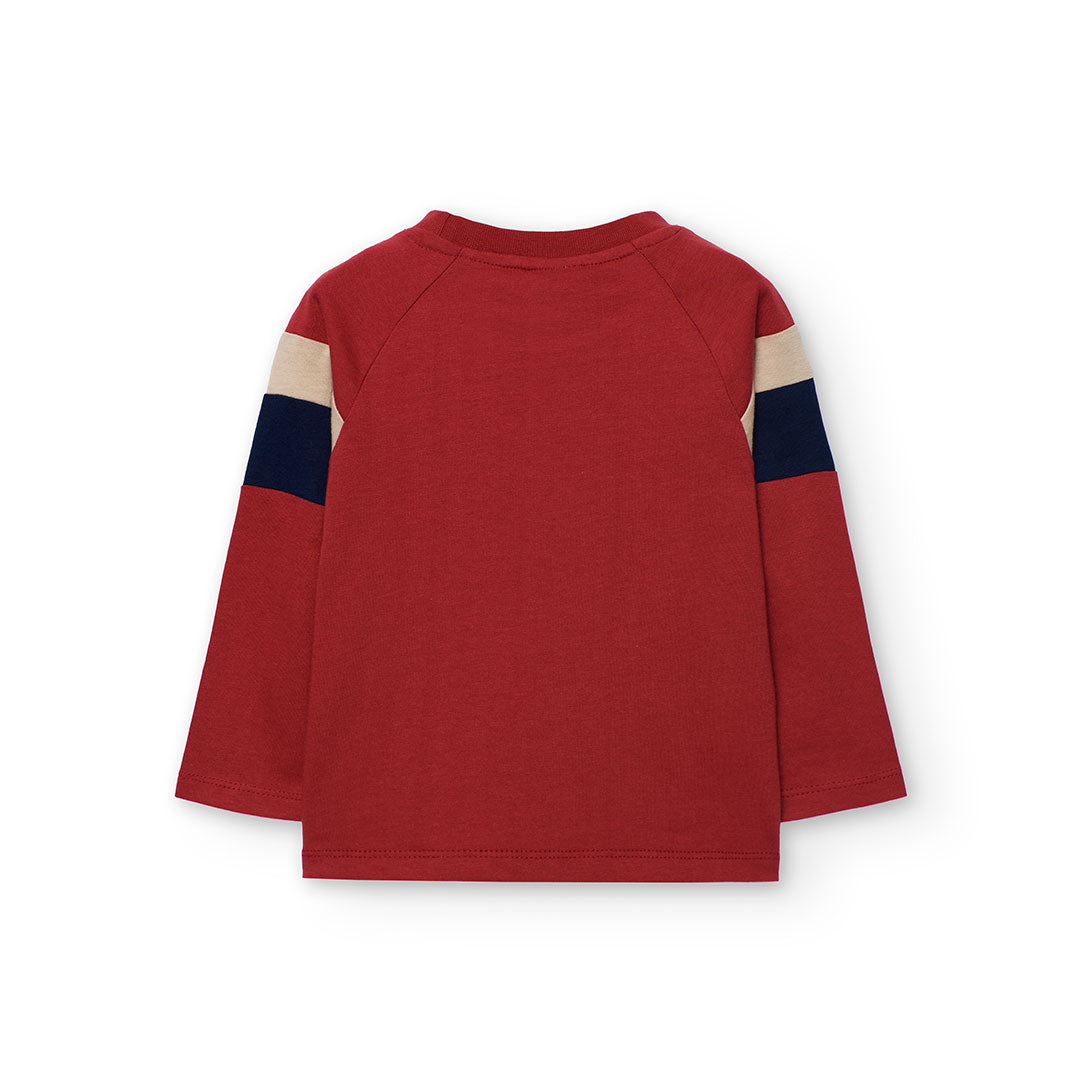 Playera roja banderas mini niño