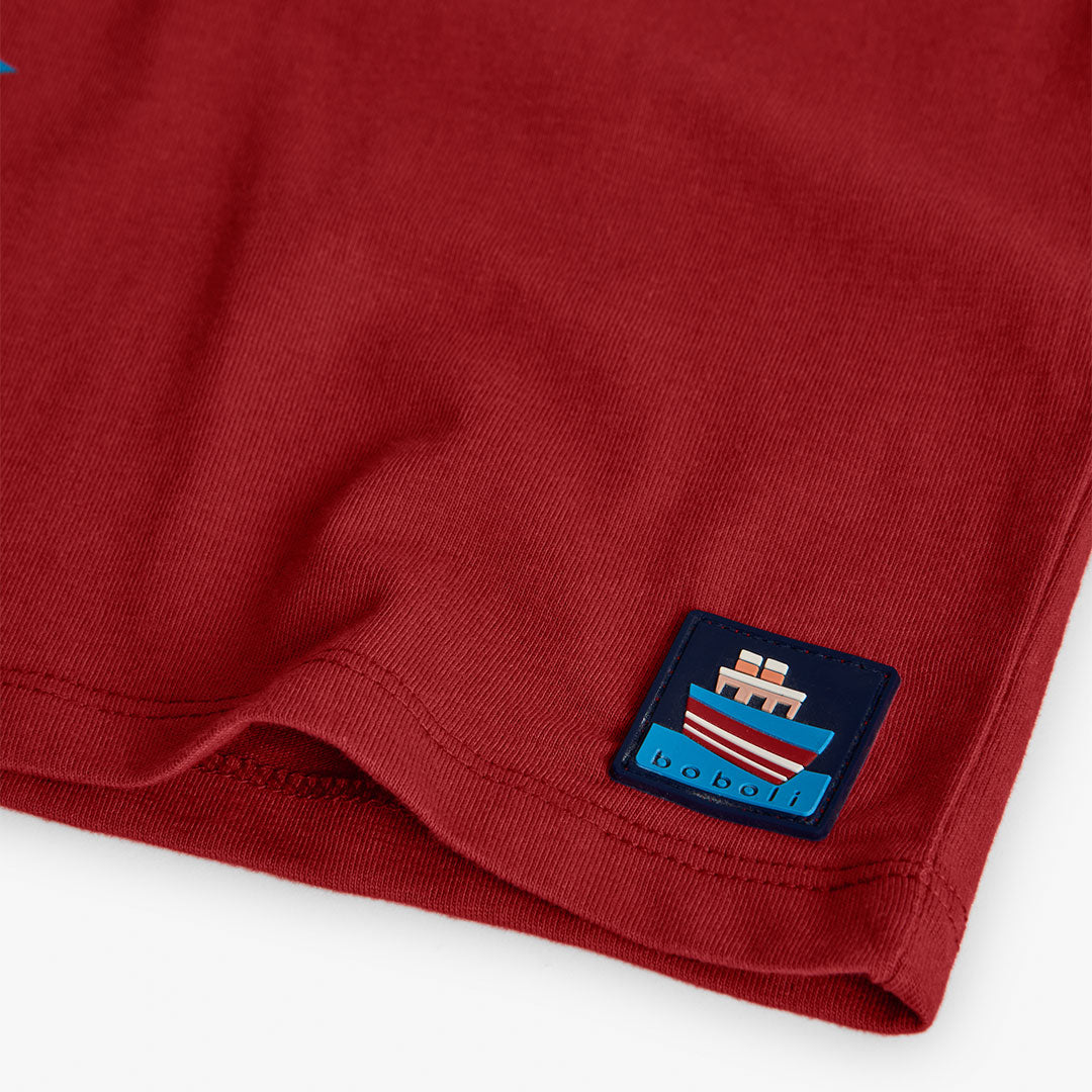 Playera roja banderas mini niño