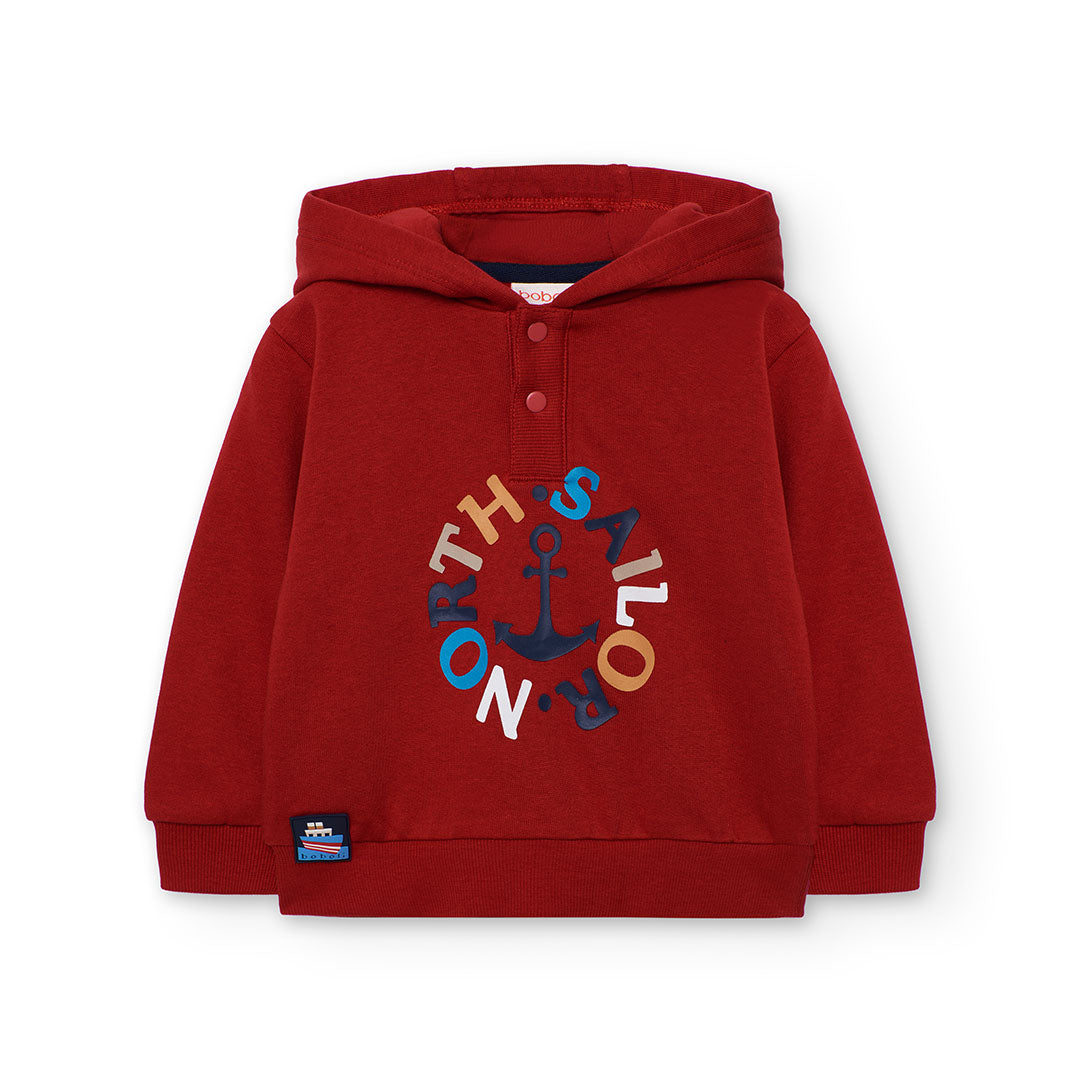 Conjunto de pants con sudadera roja mini niño