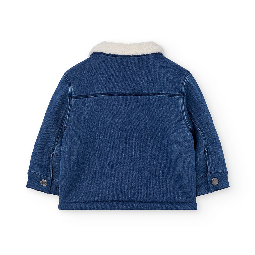 Chamarra mezclilla con borrega mini niño