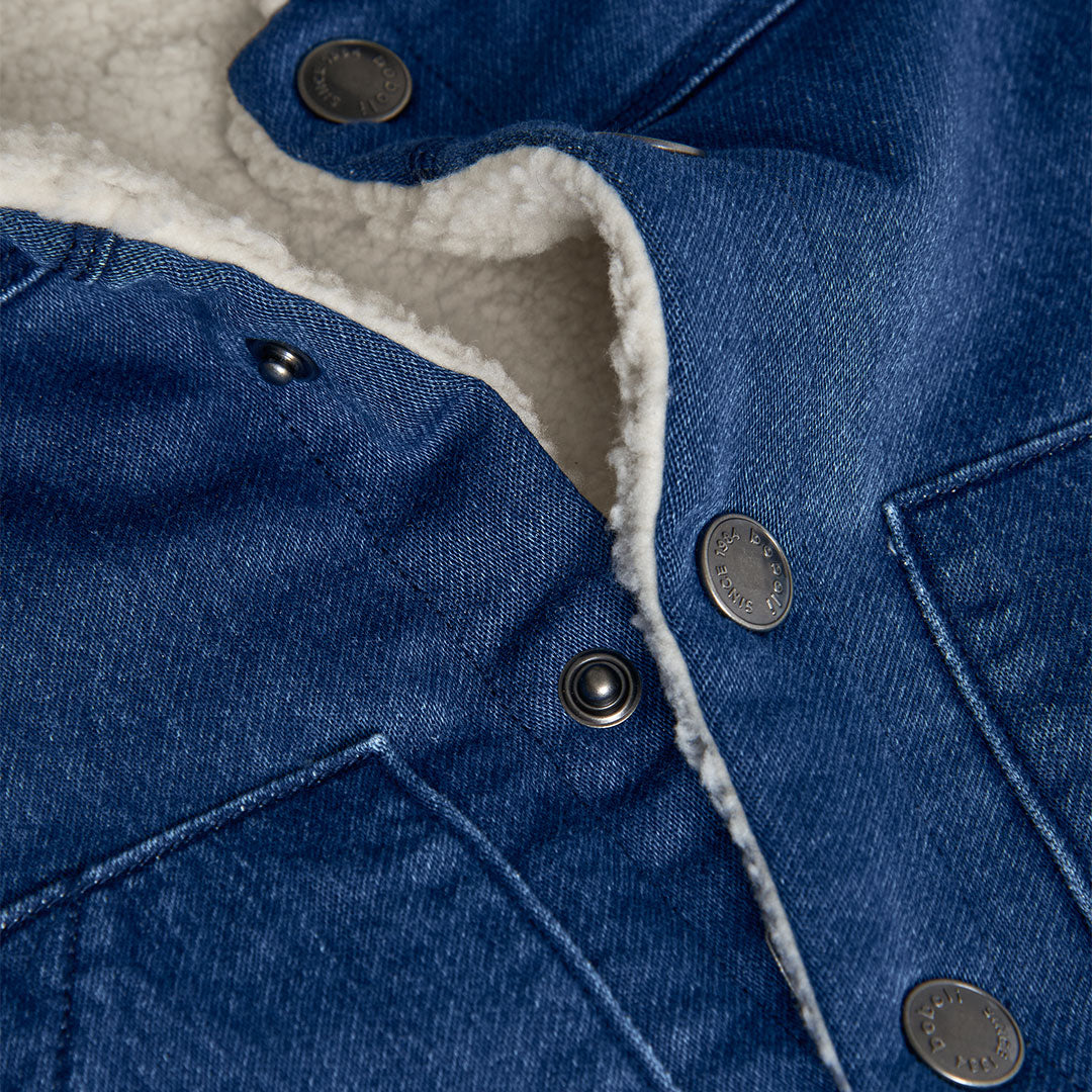 Chamarra mezclilla con borrega mini niño