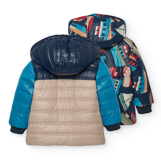 Chamarra reversible barcos mini niño