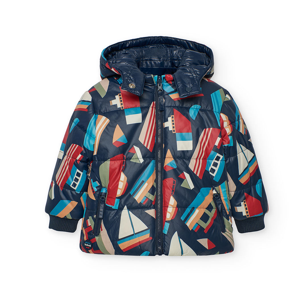 Chamarra reversible barcos mini niño
