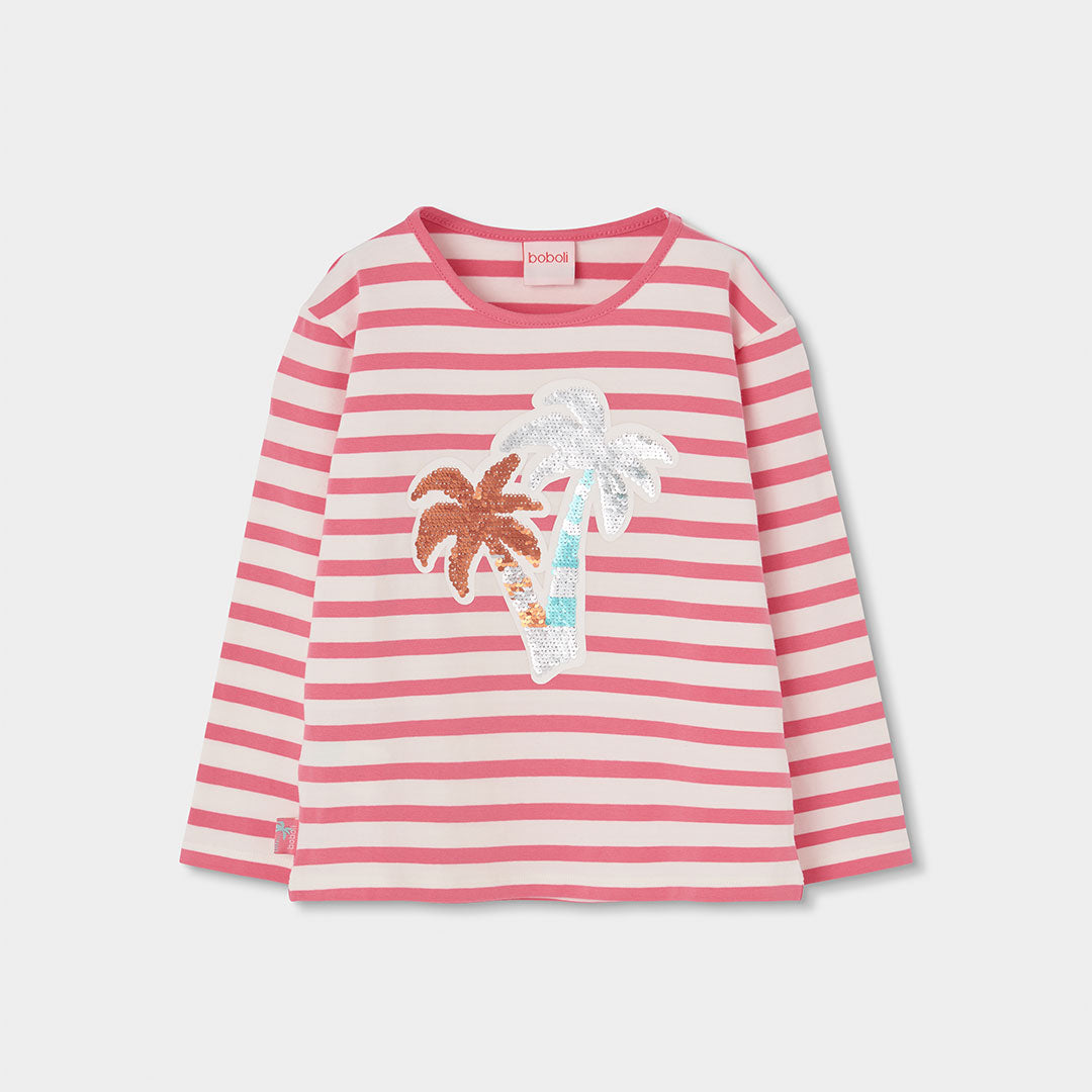 Conjunto blusa rosa con patalón felpa aqua mini niña