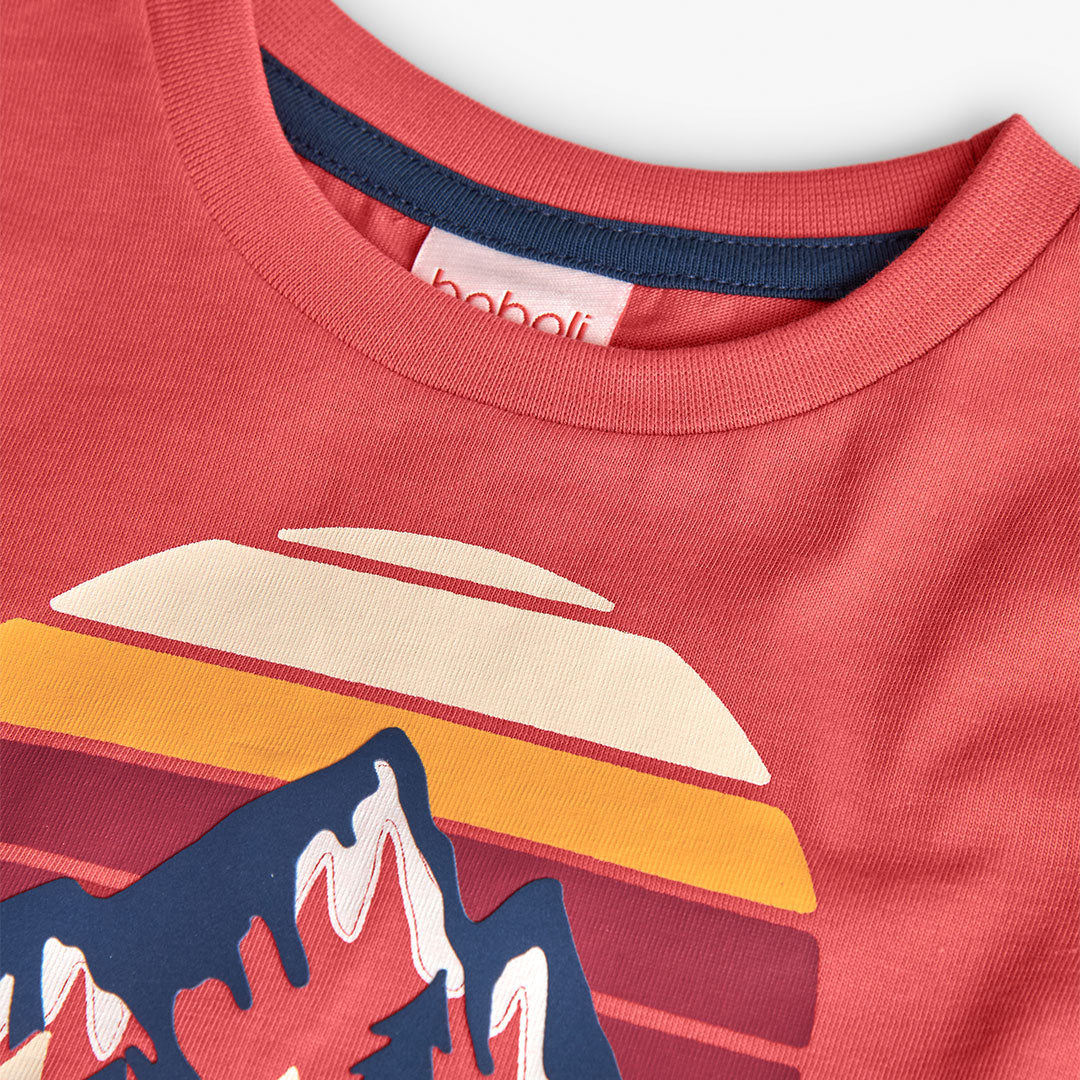 Playera Explore coral mini niño