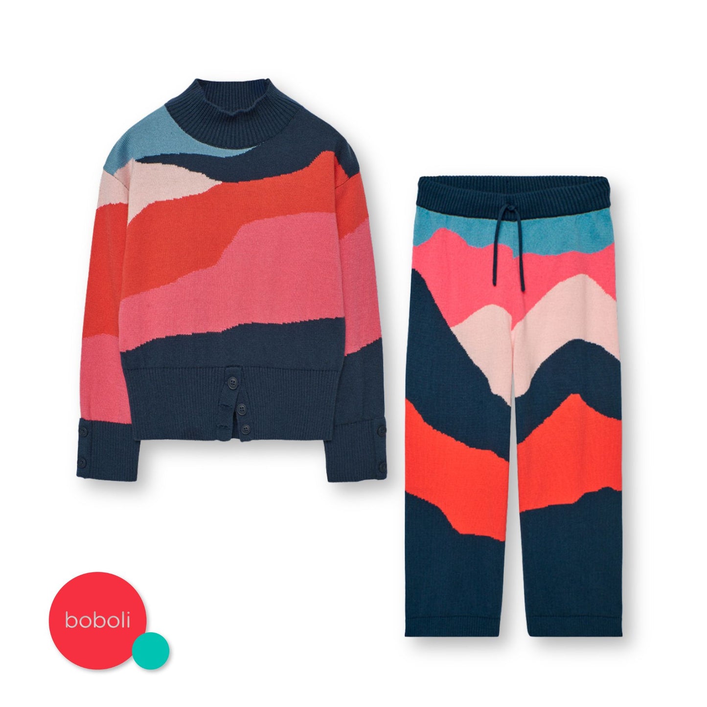 Conjunto tricot olas niña jr