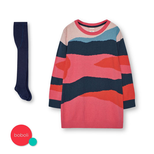 Vestido tricot snow con mallas niña jr