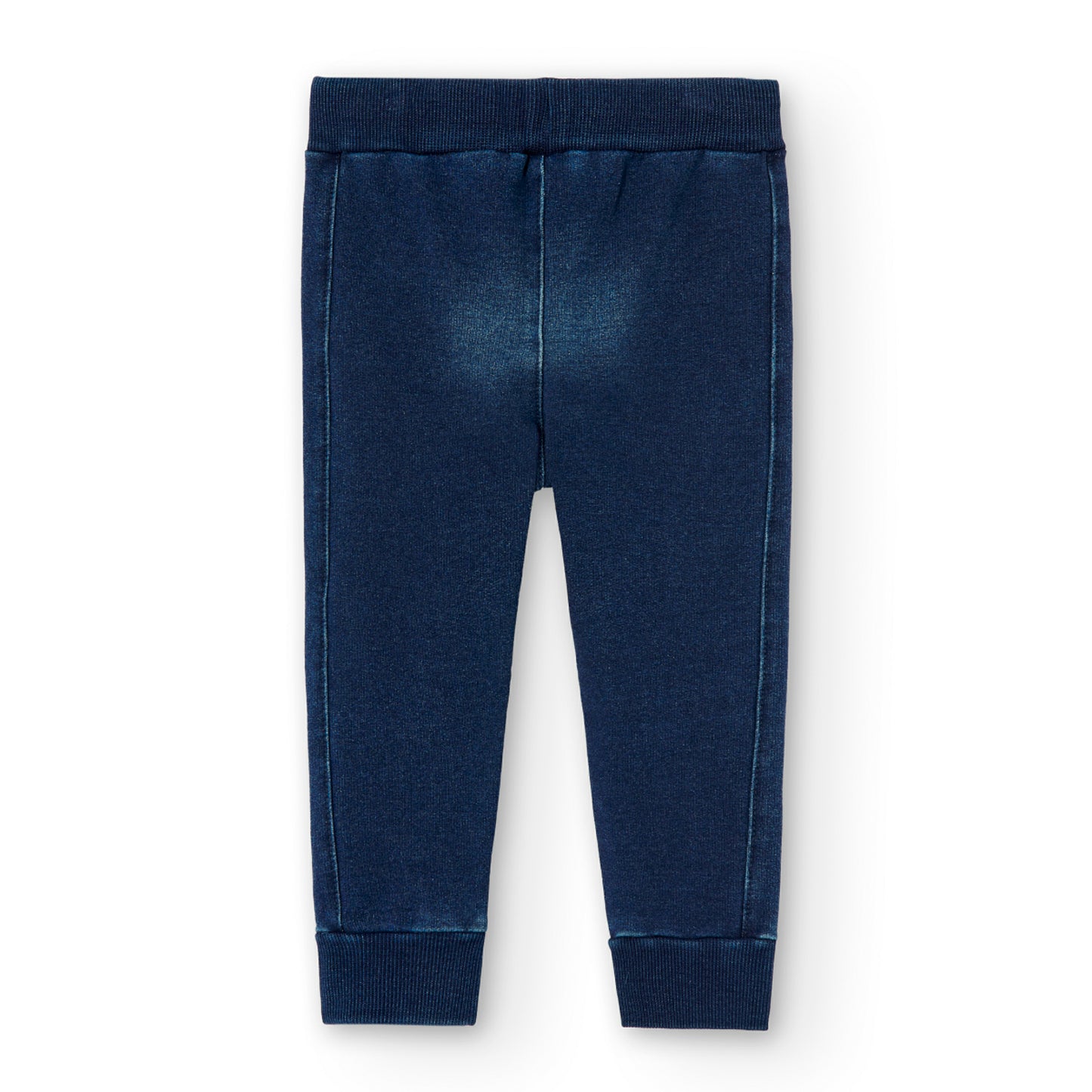 Pantalón felpa azul tipo jogger para mini niño