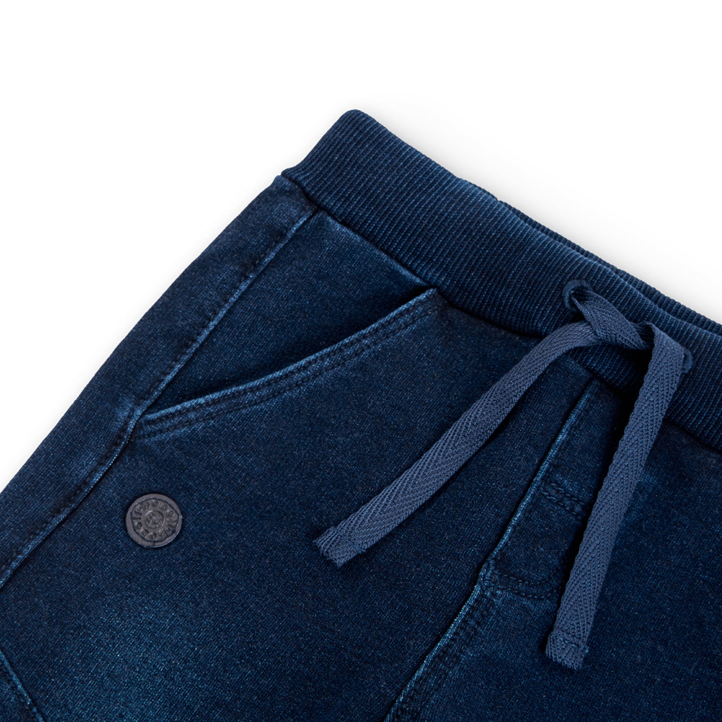 Pantalón felpa azul tipo jogger para mini niño
