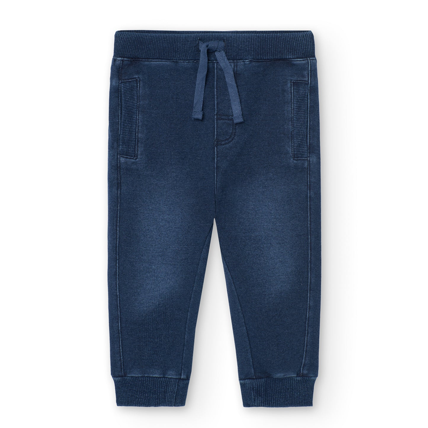 Pantalón felpa azul tipo jogger para mini niño