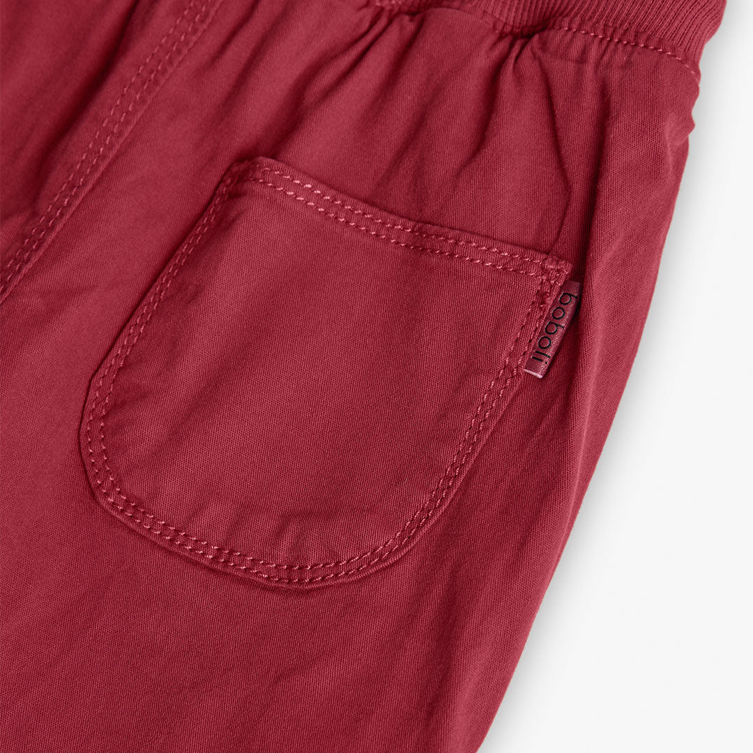 Pantalón jogger gabardina rojo granada mini niño