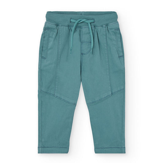 Pantalón jogger gabardina azul laurel mini niño