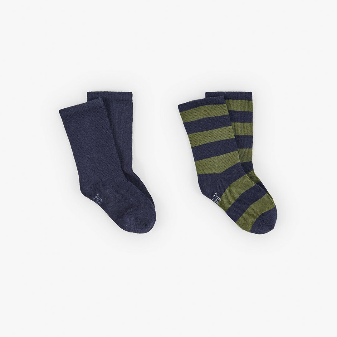 Pack calcetines verde/azul marino para mini niño