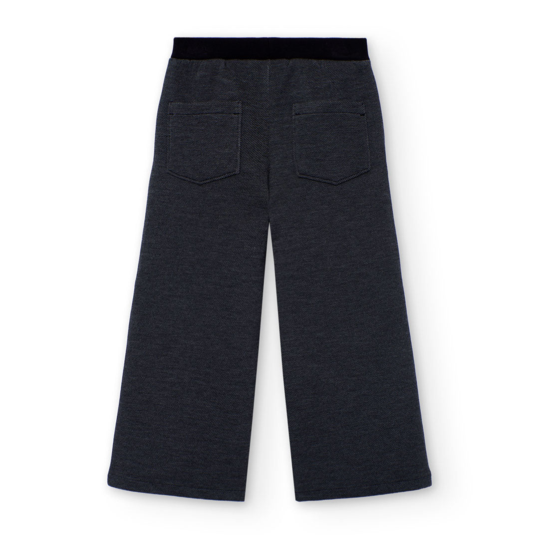 Pantalón punto fantasía negro niña jr