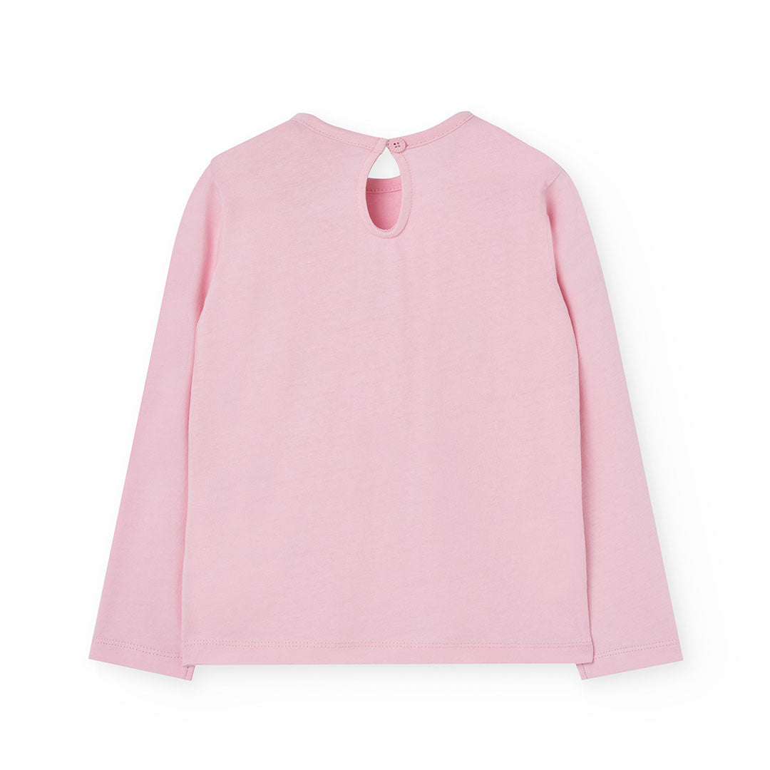 Blusa rosa con moñitos niña jr