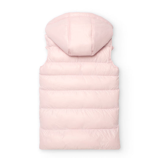 Chaleco pelo rosa con capucha niña jr