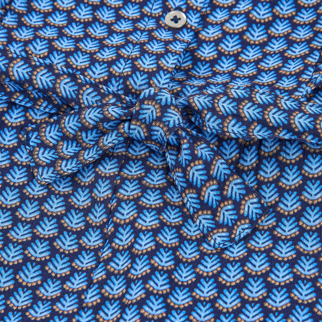 Mono estampado azul mini niña y niña jr