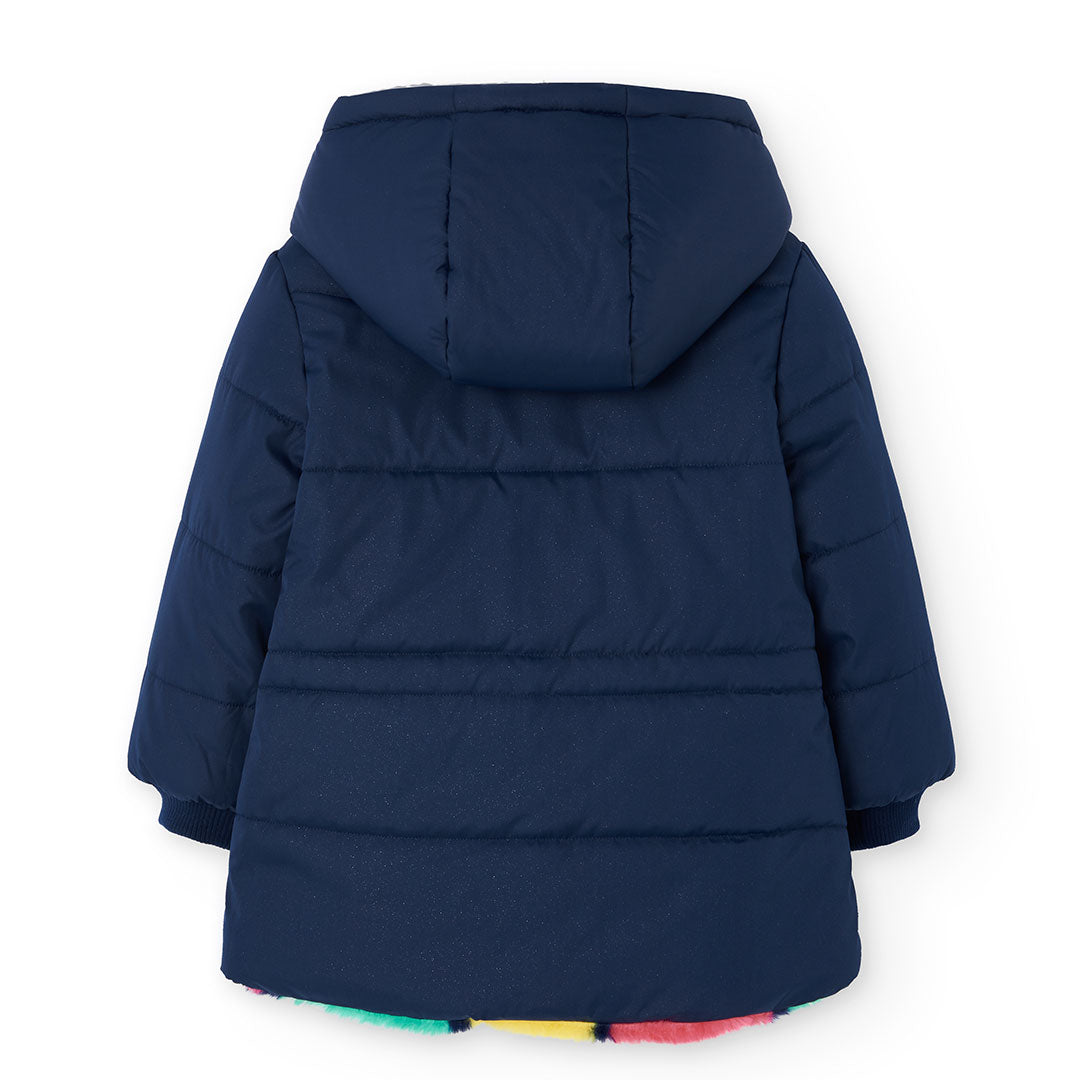 Chamarra reversible corazones multicolor niña jr