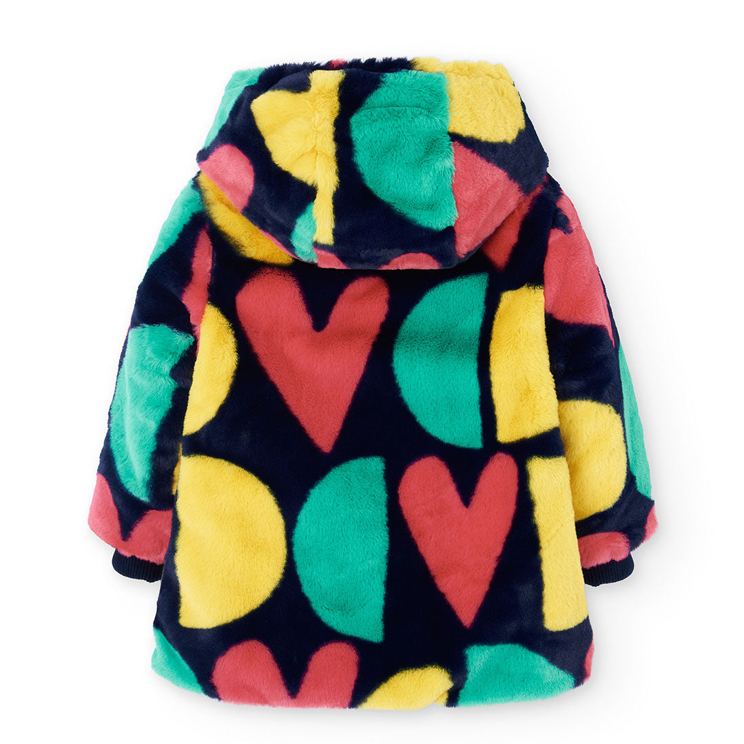 Chamarra reversible corazones multicolor niña jr